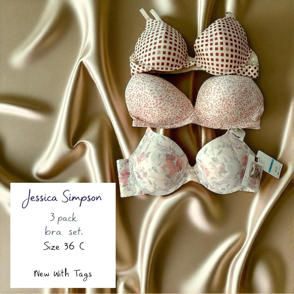 NWT Jessica Simpson Pink and Cream Bra Intimates